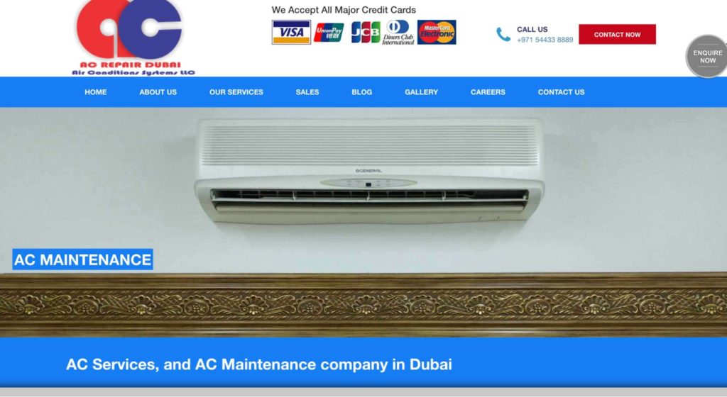 AC Repair Dubai Homepage