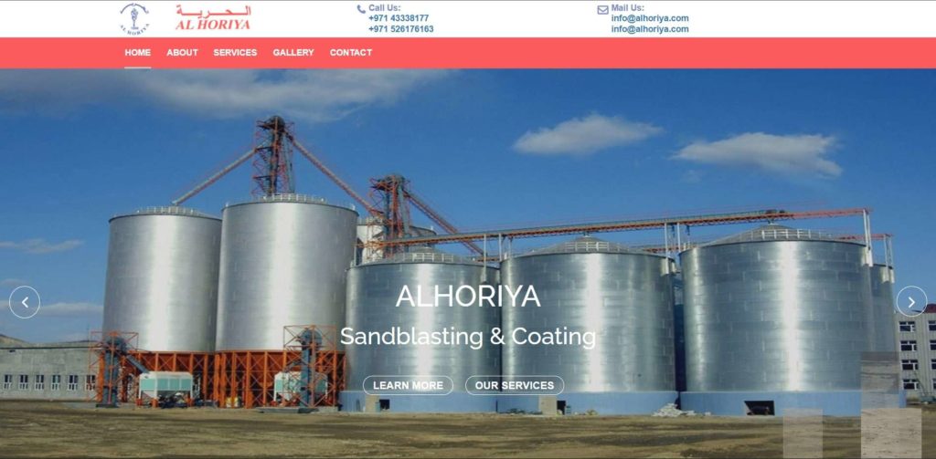 Al Horiya Sandblasting Homepage