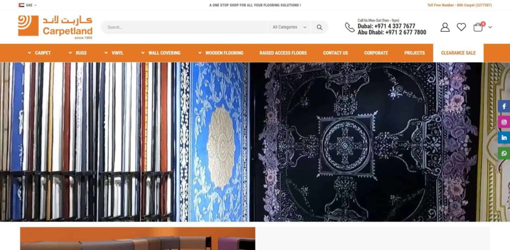 Carpetland LLC Homepage