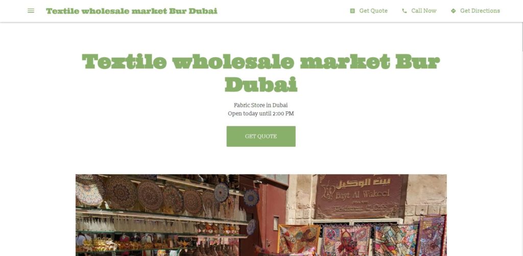 Dubai Textile Souk Homepage