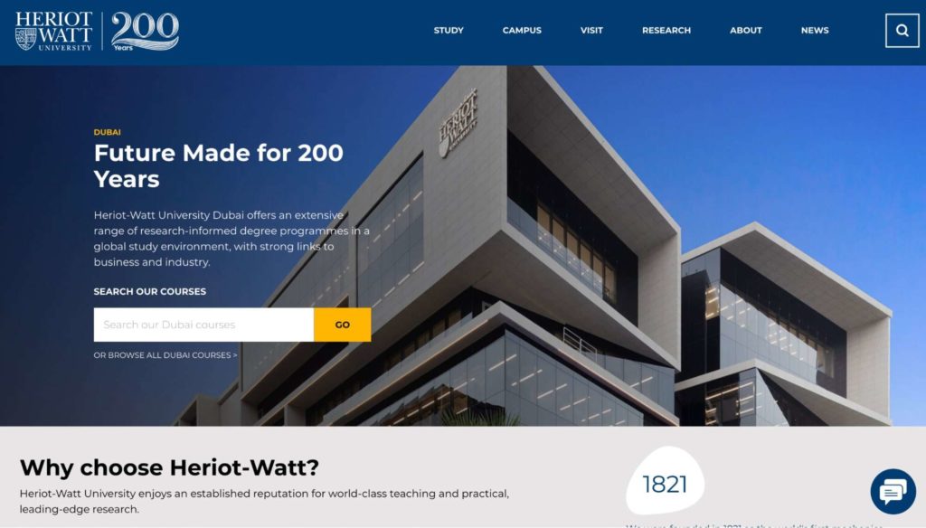 Heriot-Watt University Dubai Homepage