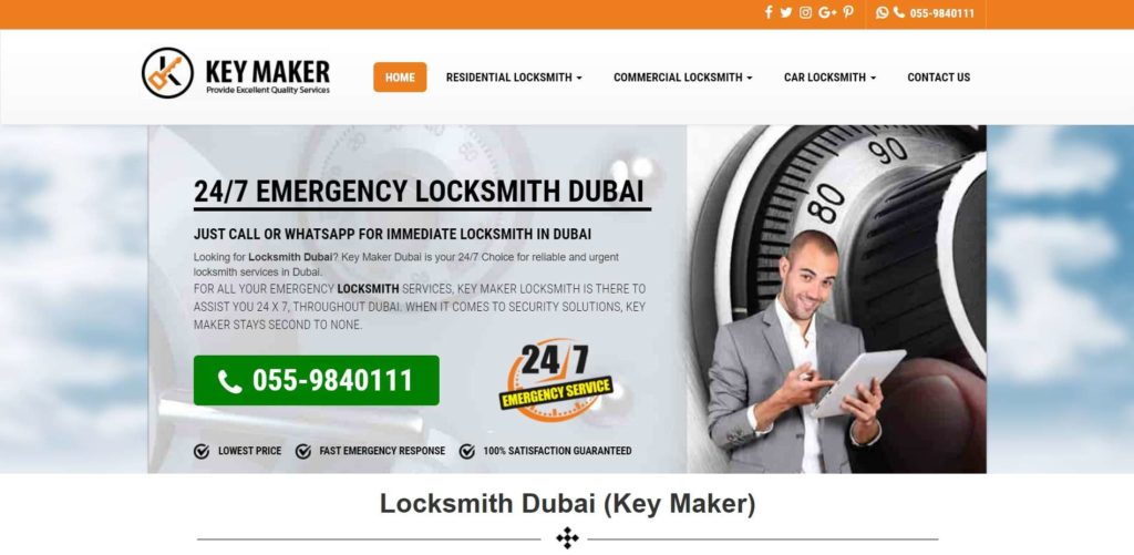 Key Maker Dubai Homepage