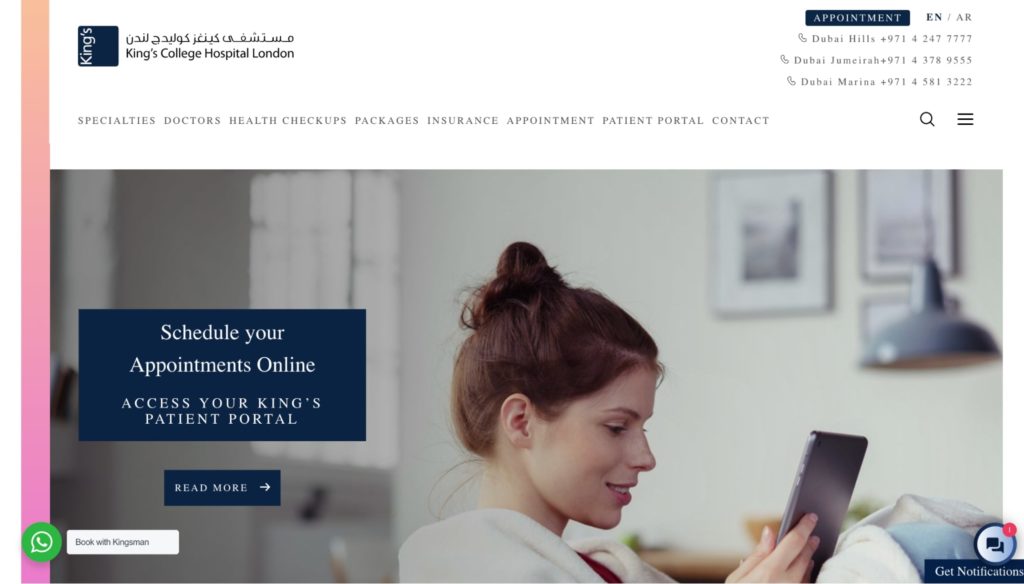 King’s College London Hospital Dubai Homepage