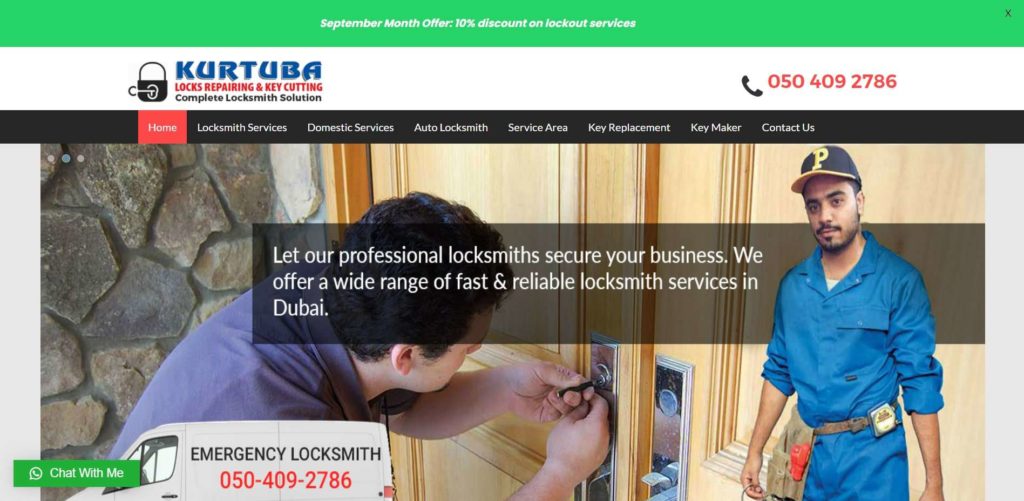 Kurtuba Locks Repairing & Key Cutting Homepage
