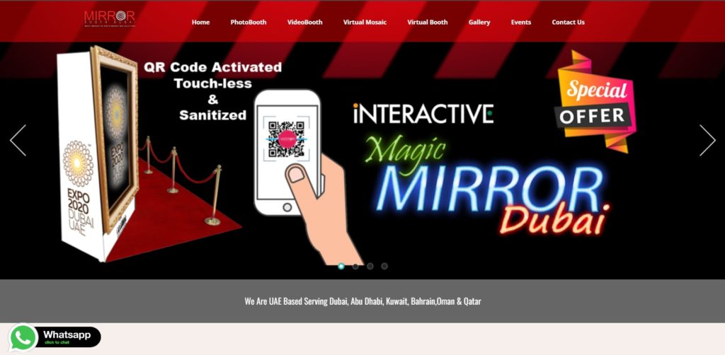 Mirrorbooth Dubai Homepage