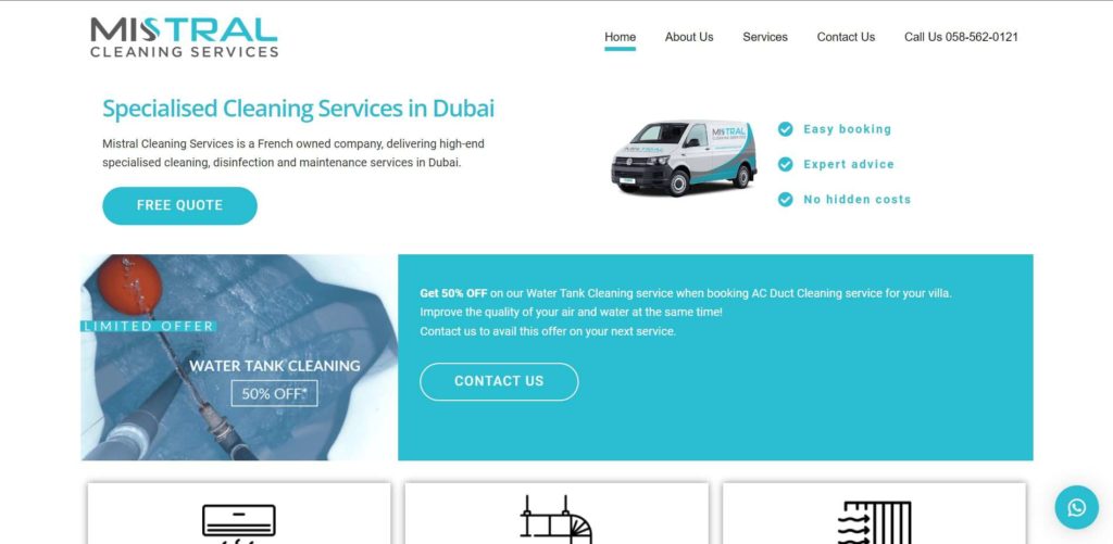 Mistral Cleaning Services Homepage