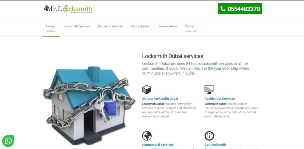 Mr. Locksmith Dubai Homepage