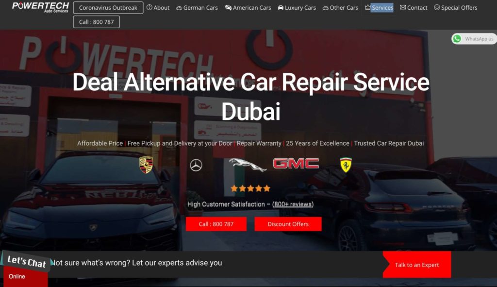 Powertech Auto Services Homepage