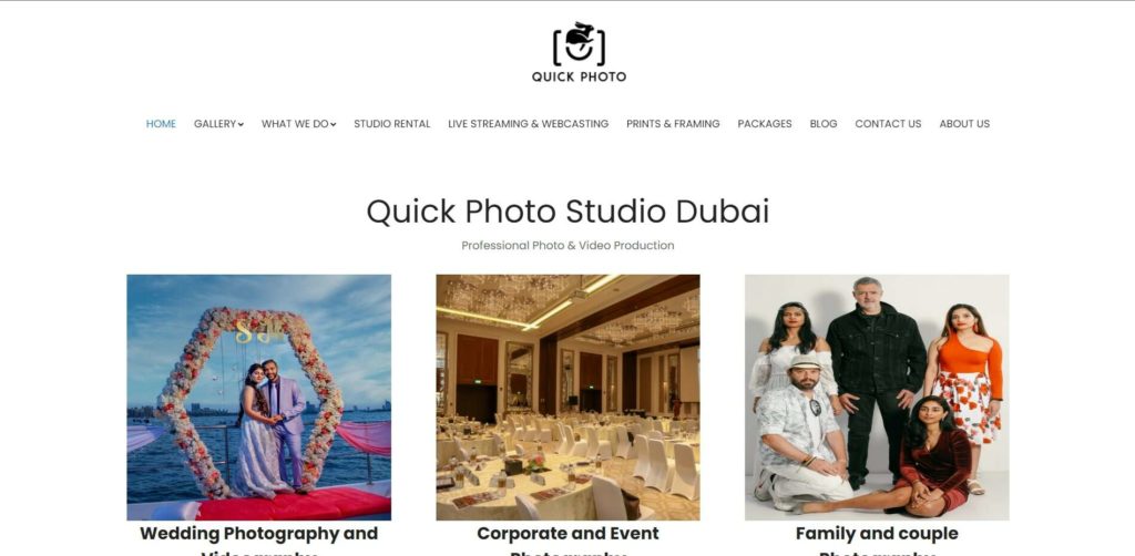 Quick Photo Studio Dubai Homepage