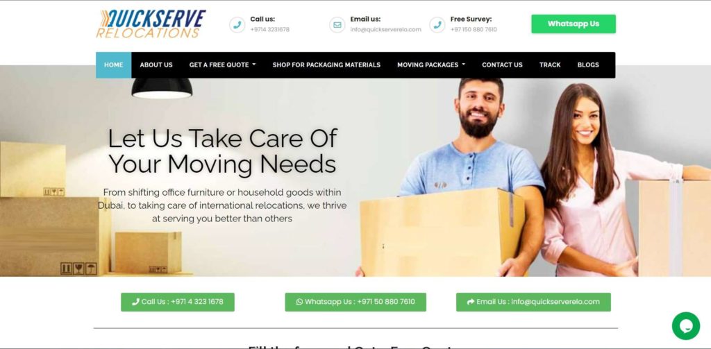 Quick Serve Relocations Homepage