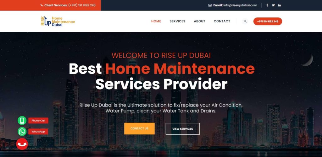Rise Up Dubai Homepage