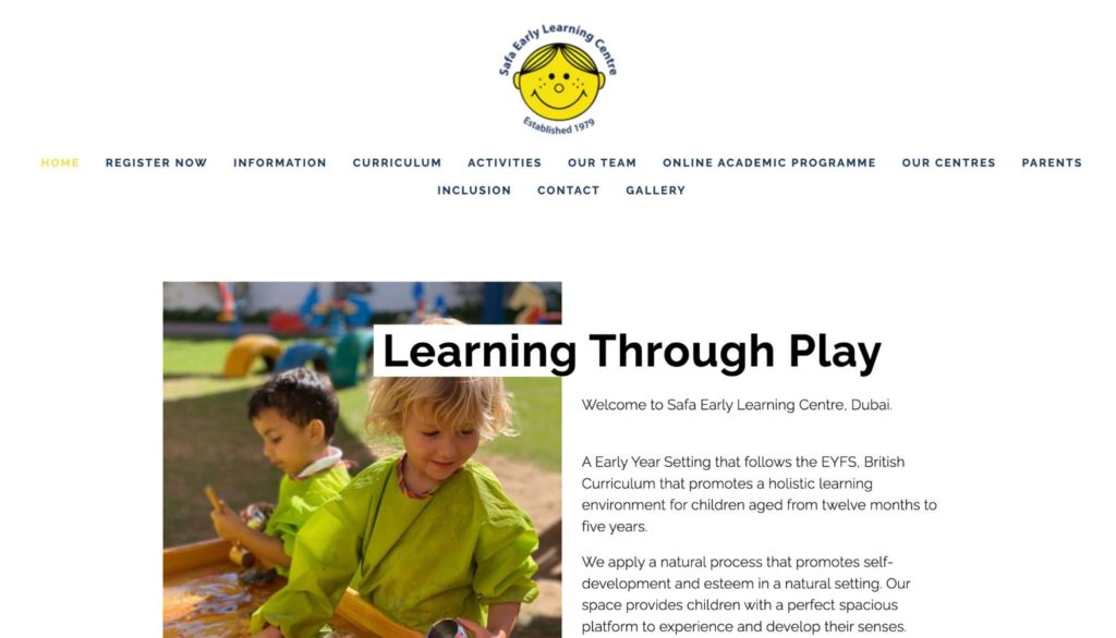 Safa Early Learning Center Homepage