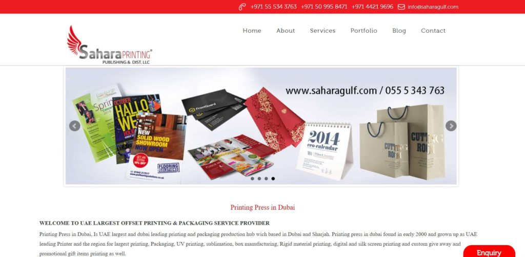 Sahara Printing Press Homepage