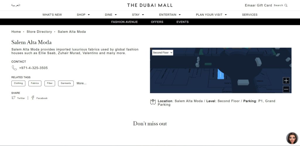 Salem Alta Moda Homepage