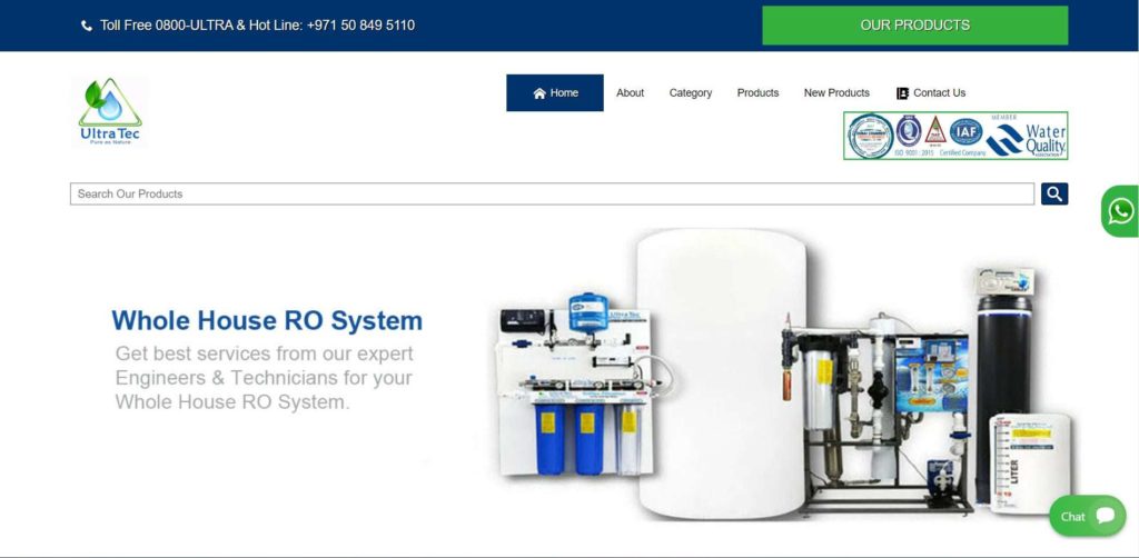 Ultra Tec Water Treatment Homepage