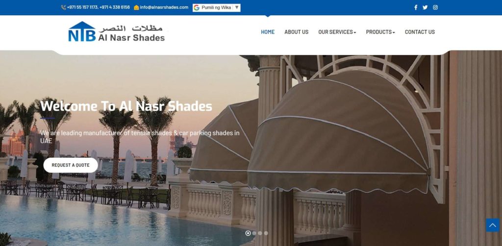 Al Nasr Shades Homepage
