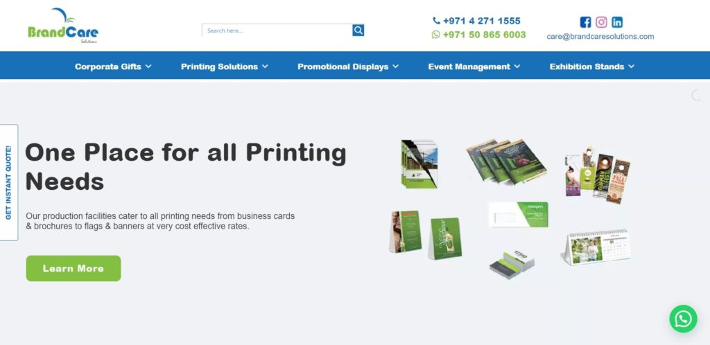Brand Care Solutions Homepage