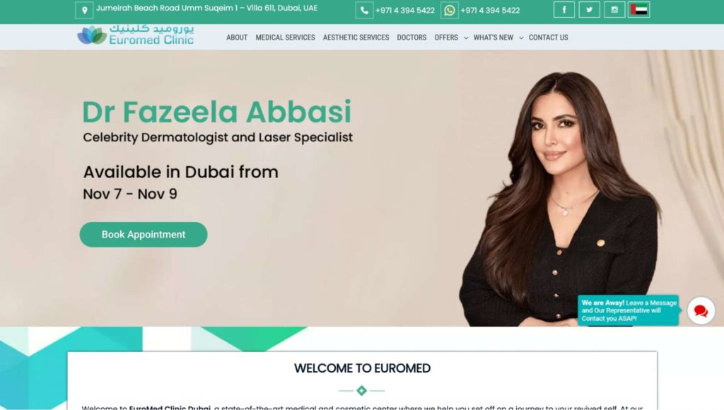 Euromed Clinic Dubai Homepage
