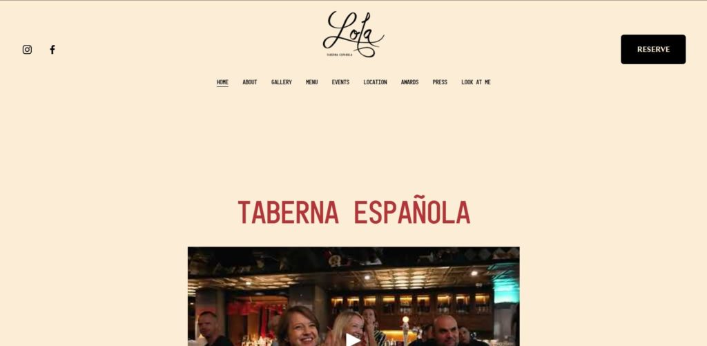Lola Taberna Española Homepage