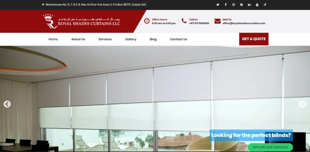 Royal Shades Curtains LLC Homepage