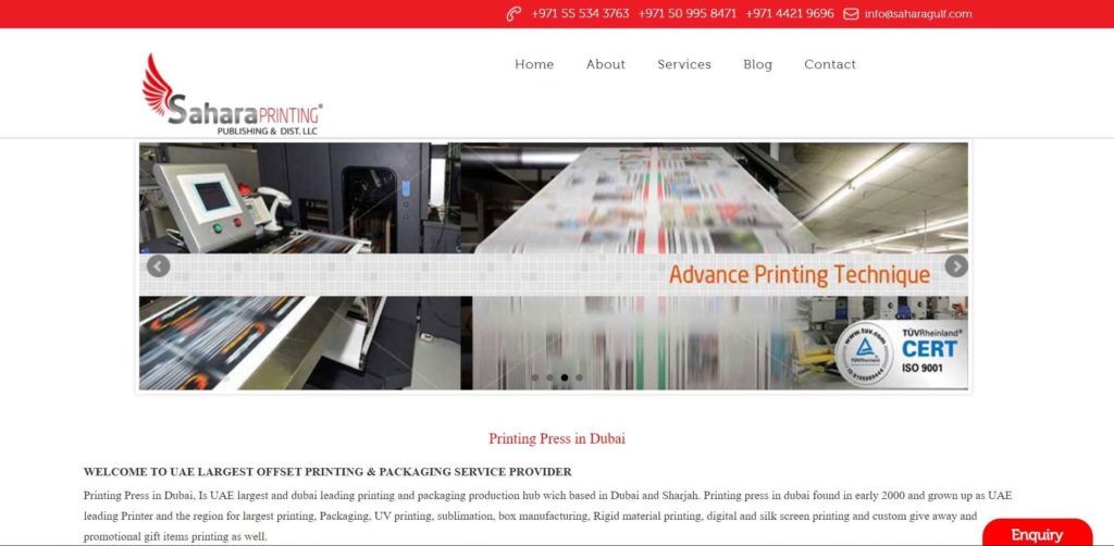 Sahara Printing Press Homepage