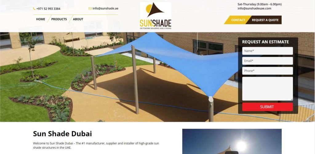 Sun Shade AE Homepage