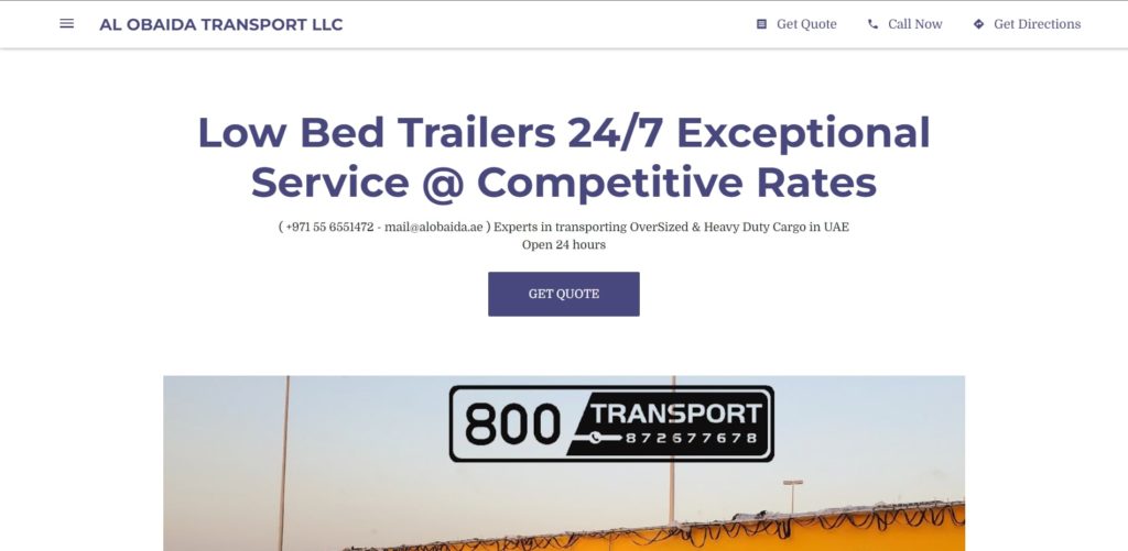 Al Obaida Transport LLC's Homepage