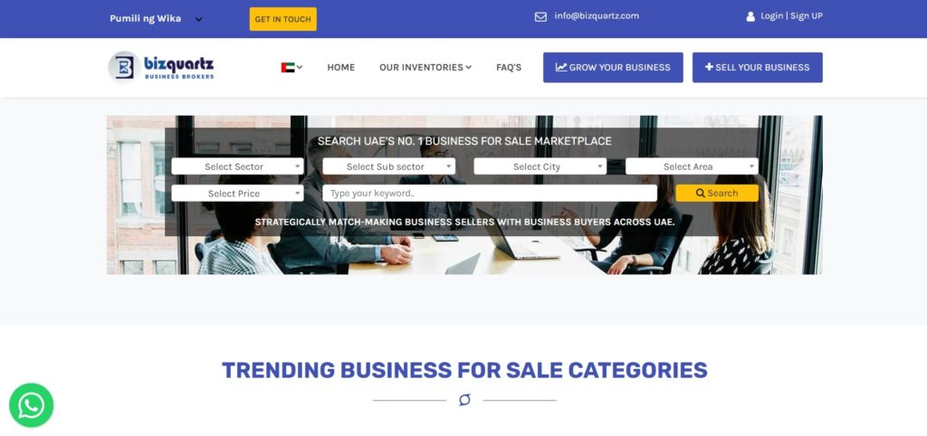 Bizquarts Business Brokers Homepage