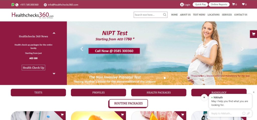 Healtchecks 360's Homepage