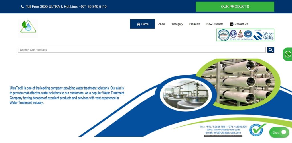 Ultra Tec Water Treatment LLC's Homepage