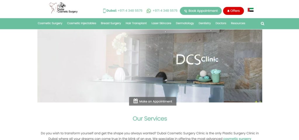 Dubai Cosmetic Surgery's Homepage