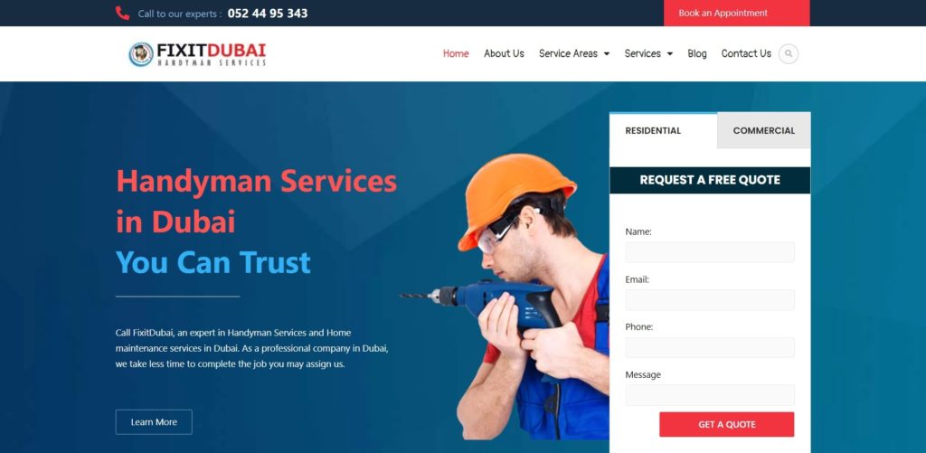 Fixit Dubai Handyman Services Homepage