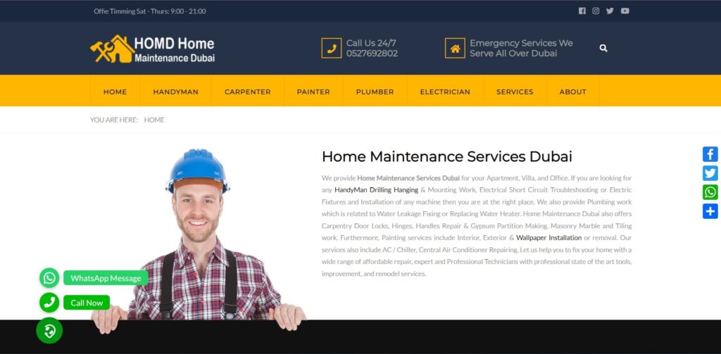 HOMD Home Maintenance Dubai's Homepage
