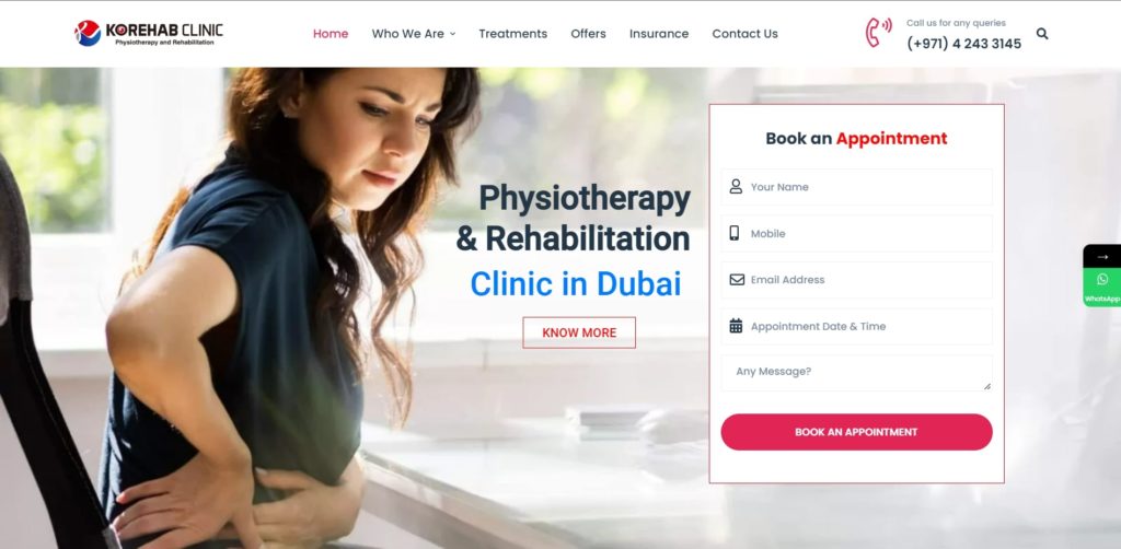 Korehab Clinic's Homepage