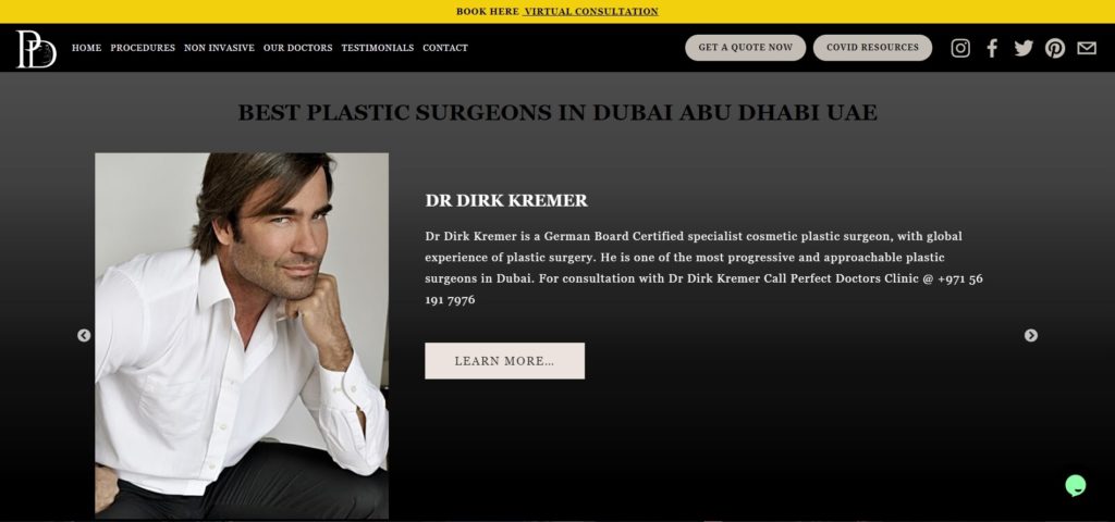 Perfect Doctors Clinic's Homepage