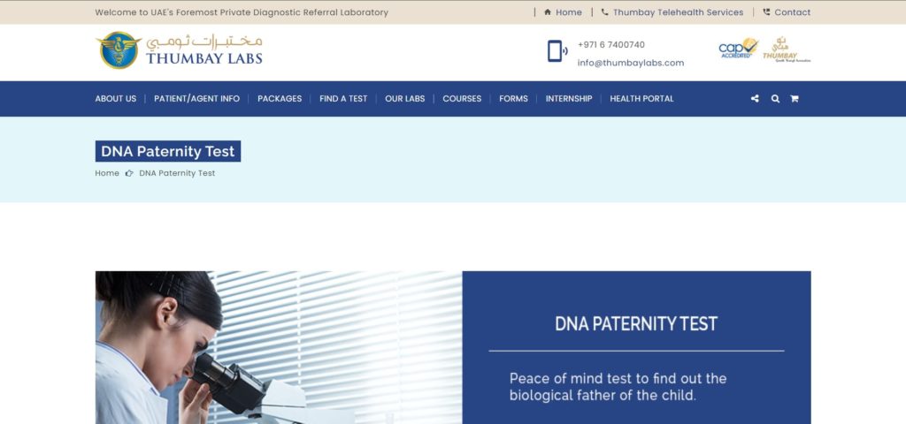 Thumbay Labs Homepage