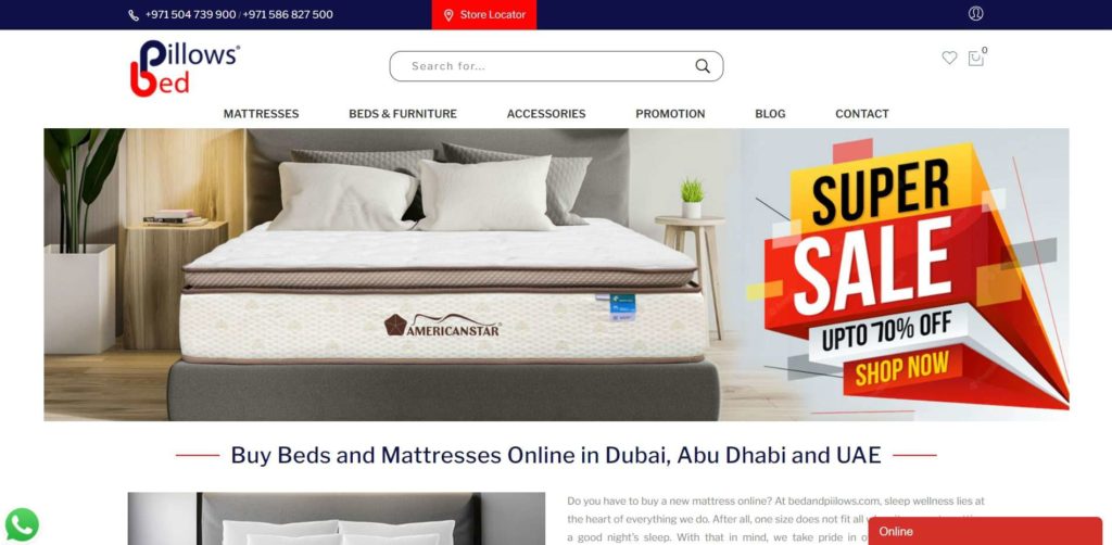 Bed and Pillows Homepage