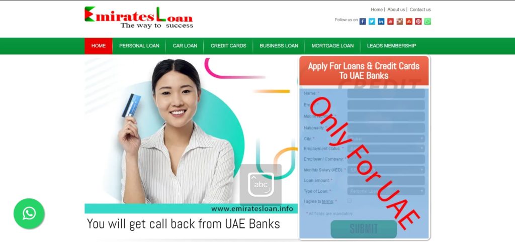 Emirates Loan's Homepage