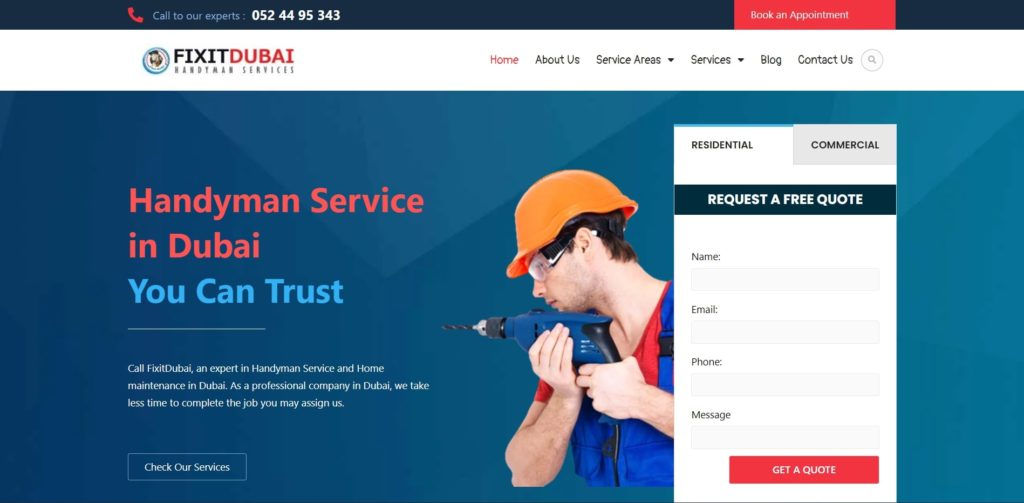Fixit Dubai Handyman Services Homepage
