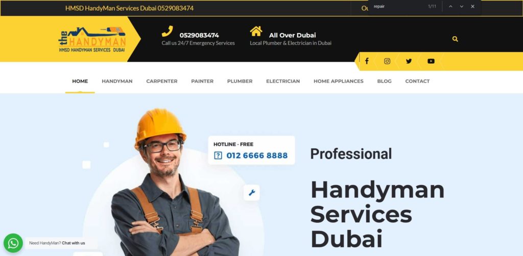 HMSD Handyman Services Dubai's Homepage