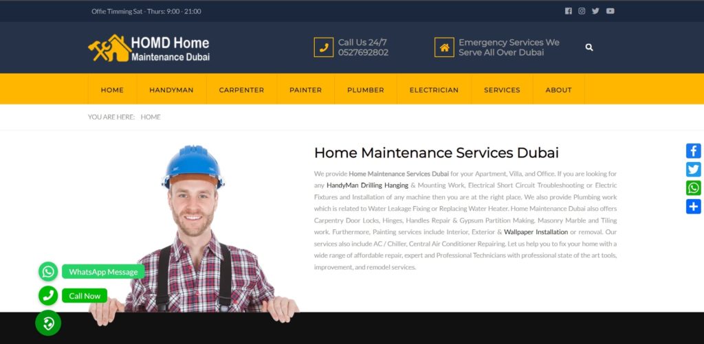 HOMD Home Maintenance Services Homepage