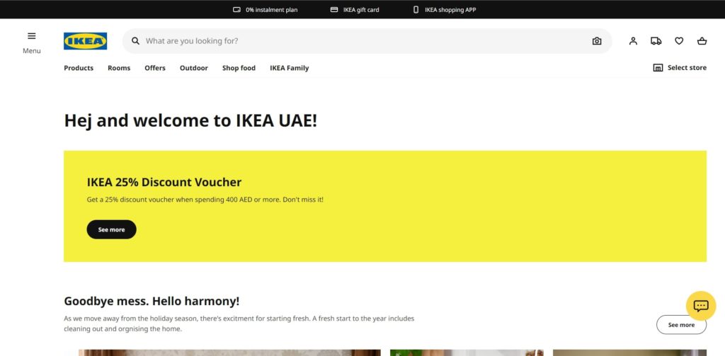 IKEA's Homepage