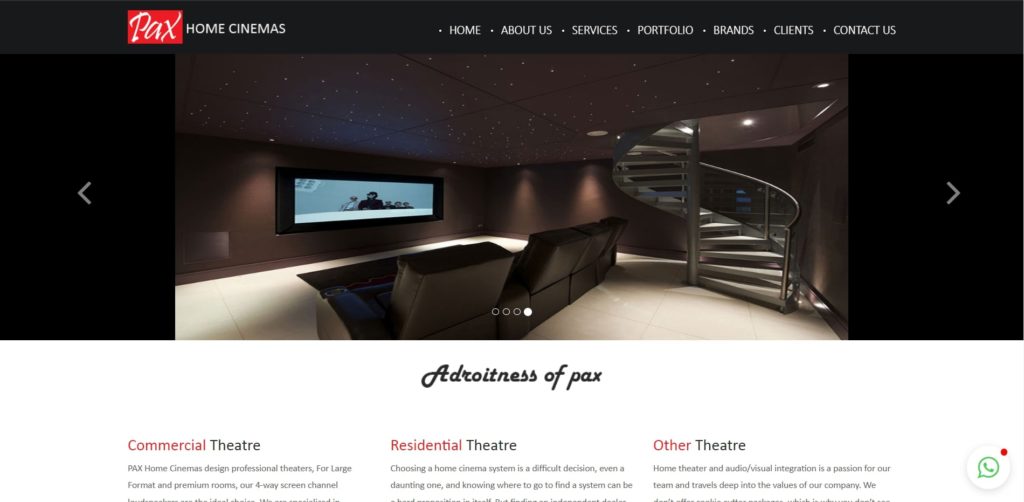 PAX Home Cinemas Homepage