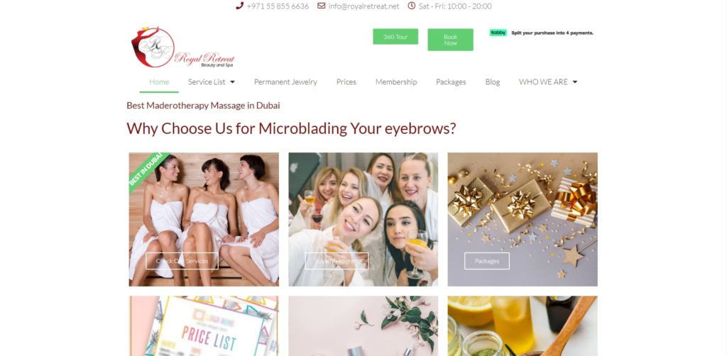 Royal Retreat Beauty & Spa's Homepage