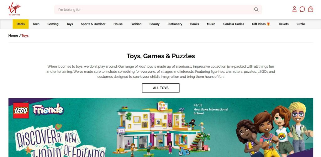 Virgin Megastore's Homepage