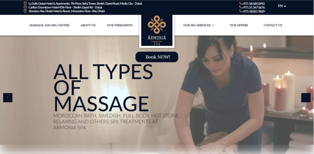 Armonia Spa Center's Homepage