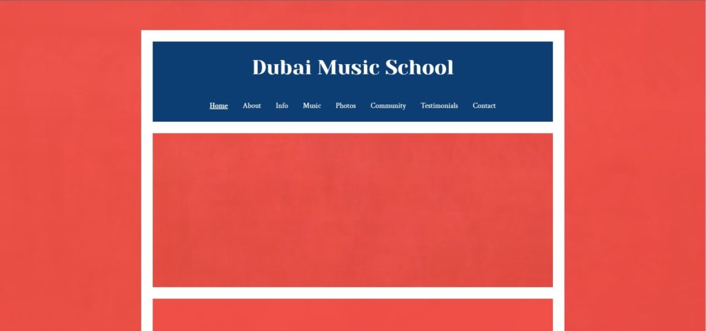Dubai Music School Homepage