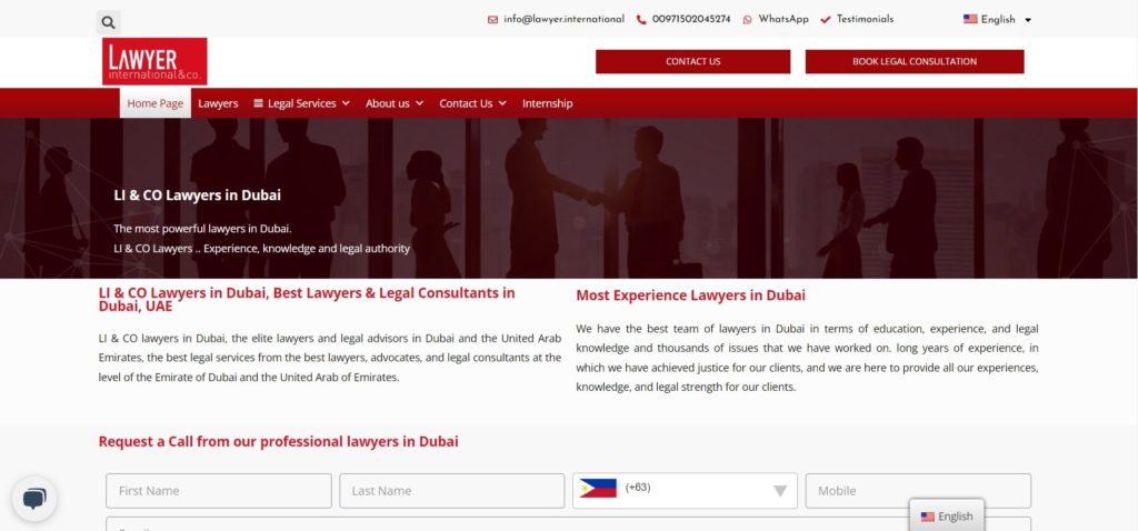 Lawyer International & Co.'s Homepage