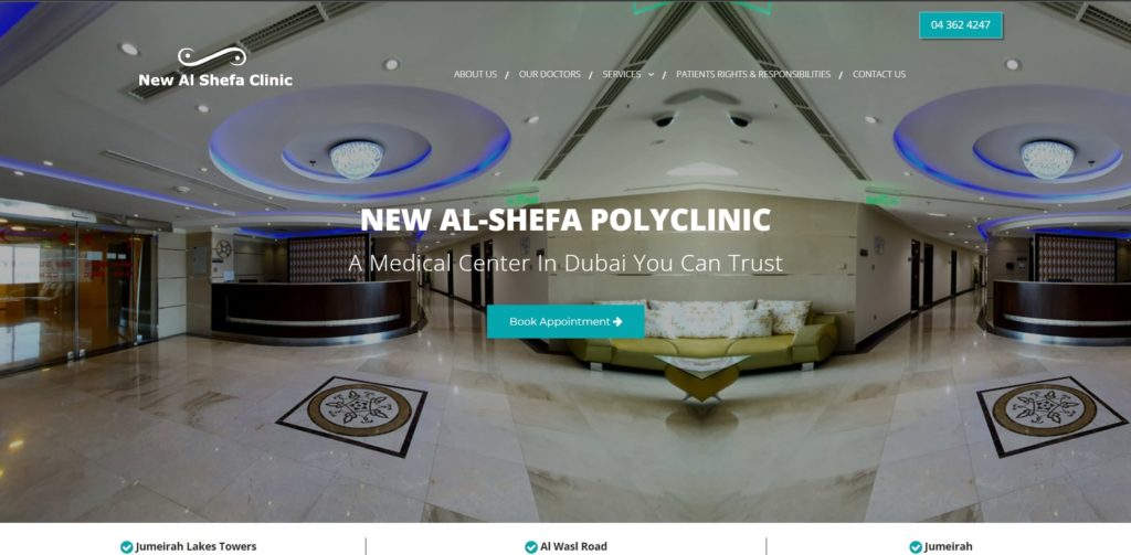 New Al Shefa Clinic's Homepage