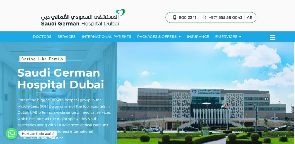 Saudi German Hospital Dubai's Homepage